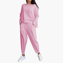 Anna | Bequemes Zweiteiliges Set mit Rundhalsausschnitt – Rosa