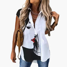 Sommer Top für Damen mit - Schmetterlingsdruck Leicht – Schwarz
