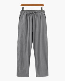 Jose | Loose Fit Sommer Leinenhose mit Kordelzug – Grau