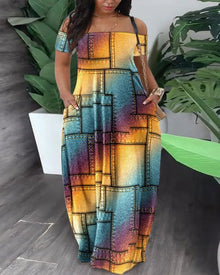 Tanya - Plus Size Safari Kleid Farbenfroh – Regenbogen