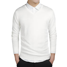 Tom - Komfortabler V-Ausschnitt-Pullover – Weiß