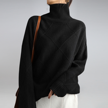 Camille - Eleganter Rollkragenpullover – Schwarz