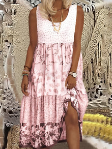 Nancy - Stilvolles Boho-Midikleid – Pink
