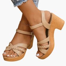 Sandalen Damen - Orthopädische Keilsandalen mit Fußbett – Kamel