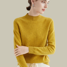 Monika | Damen Rollkragenpullover aus Merinowolle für den Winter – Senfgelb