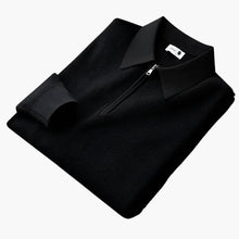 Felix | Premium Gestricktes Poloshirt – Schwarz