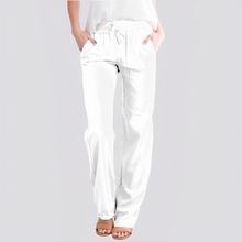 Damen Leichte Hose mit Elastischem Bund – Weiß