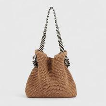 Boho gewebte Umhängetasche Tote – Warmes Braun