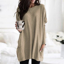 Katharina - Damen Pullover Taschen – Beige
