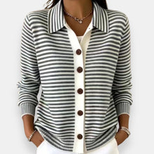 Kerana - Gestreifter Strickcardigan Mit Knöpfen – warz