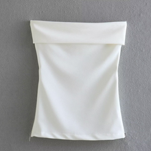Celandine - Modisches figurbetontes Schlauch-Top mit Reißverschluss – Weiß