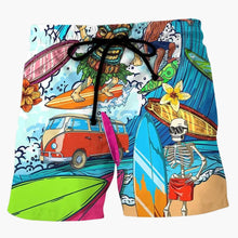 Bunte bedruckte Boardshorts für Männer - Sommerliche Strandmode – Hellblau