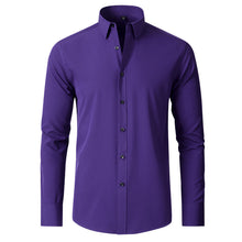Benjamin | Classic Slim Fit Stretchable Langarm Business Hemd – Lila