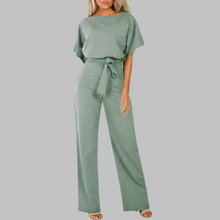 Amber | Damen Overall Fledermausärmel Bindegürtel Weites Bein – Mintgrün