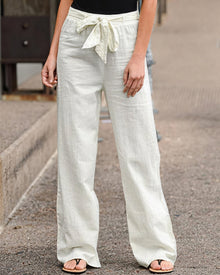 Sarah - Bequeme Hose mit weitem Schnitt – Weiß