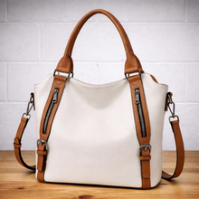 Damen Alltag Handtasche aus Kunstleder – Beige
