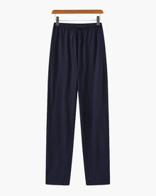 Adrian | Leichte Slim Fit Herren Sommer Leinenhose mit Kordelzug – Blau