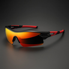 VeloShade – Verspiegelte Rundum Schützende Sport Fahrradsonnenbrille – Sonnenuntergangsschwarz