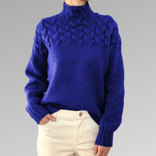 Strickpullover mit Zopfmuster | Hoher Kragen | Kuscheliger Komfort – Hellblau