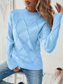 Filisha – Strick Pullover Mit Rundhalsausschnitt – Himmelblau