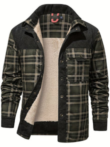 Dalmas - Lässige Winter Jacke im Karo Schau – Schwarz