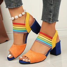 Aretha - Elegante Trendige Schuhe Mit Klobigem Absatz – Orange