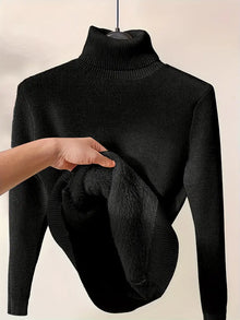 Damen Winter Rollkragenpullover | Gemütlich – Schwarz