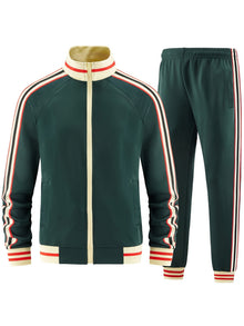 Lässiger stilvoller sportlicher Trainingsanzug Set für Herren | Ideal für Outdoor-Aktivitäten – Grün