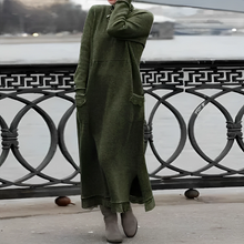 Popi | Lässiges langes Winterkleid – Grün