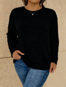 Katiya - Lässiger Locker Sitzender Pullover Mit Langen Ärmeln – Schwarz