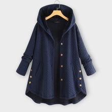 Lerina – Warme Jacke mit Knopfleiste – Navy