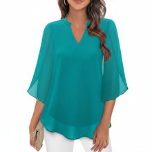 Brianna - Weit geschnittene Bluse mit eleganter Form – Aquagrün