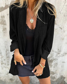Mirelda | Bequemer Denim-Blazer – Schwarz