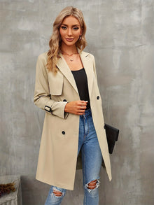 Eleganter Klassischer Doppelt Knöpfiger Trenchcoat für Damen | Ideal für den Winter – Braun
