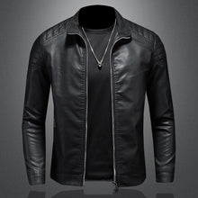 Elegante Premium Bikerjacke für Herren | Langarm – Schwarz