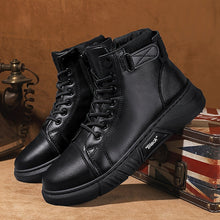 Winterstiefel Herren | Hoher Schaft Mit Schnürung Und Knöchelriemen – Schwarz