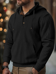 Karlis - Winter Kapuzen Pullover – Schwarz