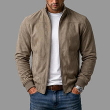 Brayden - Bomber Jacke Aus Wildleder – Khaki