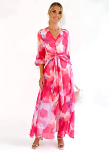 Cleony - Zeitloses Klassisches Damenkleid – Rosa