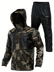 Bequeme Outdoor Atmungsaktive Regenjacke Mit Hose Für Herren | Perfekt Für Outdoor-Aktivitäten – Bräunung