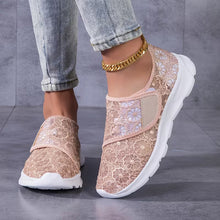 Sabyne – Sneaker Mit Blumenmuster Aus Spitze Und Klettverschluss – Beige
