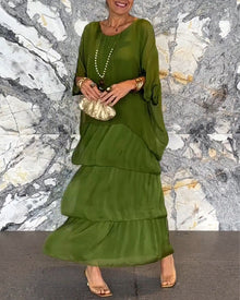 Patience® | Lockeres Kleid im künstlerischen Stil – Grün