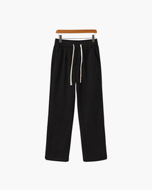 Leonardo | Herren Cordhose mit weitem Bein & Kordelzug – Schwarz
