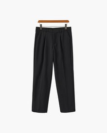 Enzo | High-Waist mit weitem Bein Anzughose – Schwarz