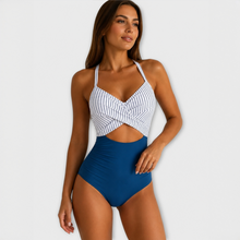 Piera - Eleganter und stilvoller Einteiler-Badeanzug – Blau