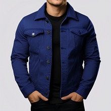 Maxwell - Traditionelle Männerjacke aus robustem Stoff – Marineblau