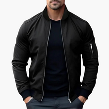 Klassische Bomberjacke für Männer - Reißverschluss und Stil – Schwarz