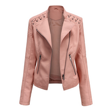 Elegante & Zeitlose Damenlederjacke - Must-Have für Modebewusste – Rosa