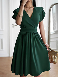 Laura - Stilvolles Kleid mit V-Ausschnitt für Damen – Grün