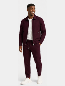 Tobiana - Set Aus Strukturierter Jacke MIT Reißverschluss Und Hose MIT Kordelzug – Burgund